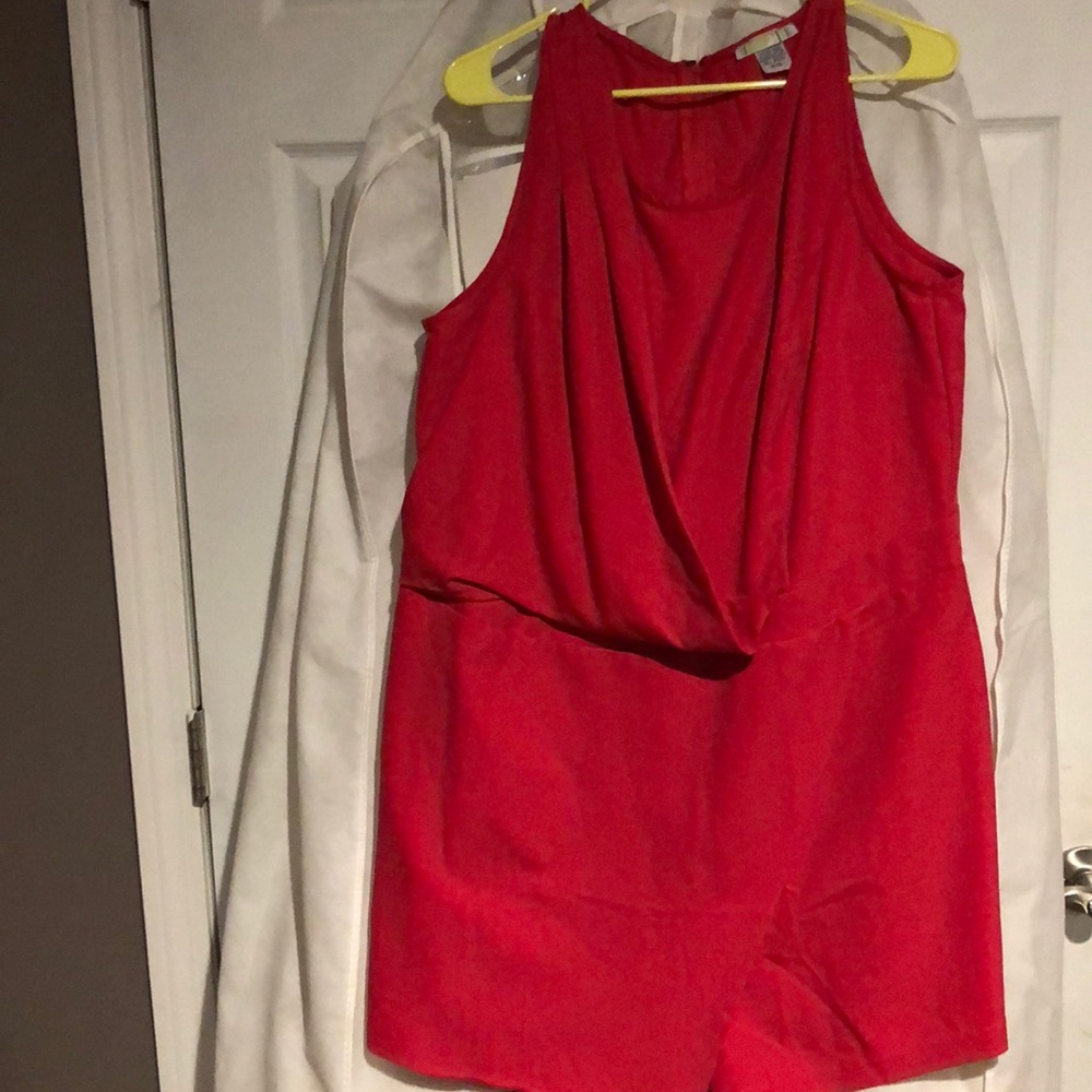 Coral Romper with skort like front